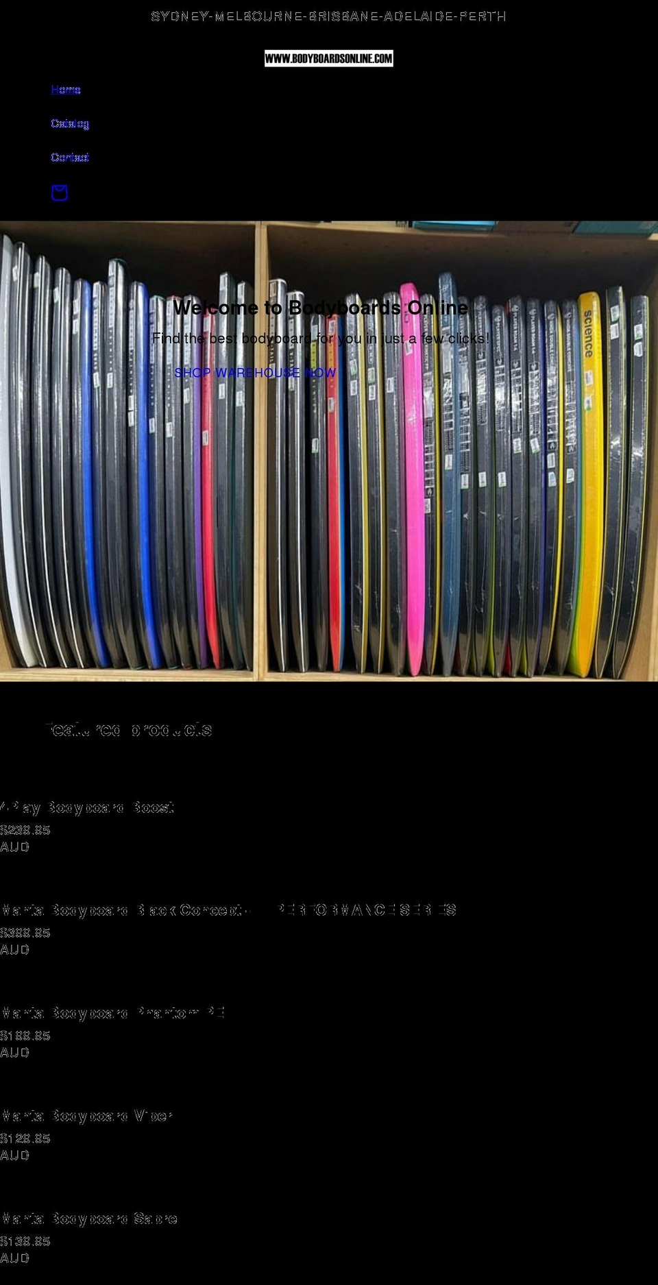 bodyboardsonline.com shopify website screenshot