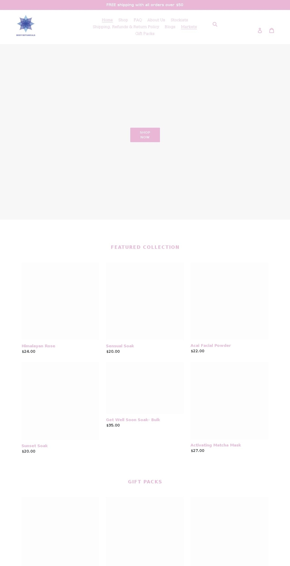 bodybotanicalsaus.com shopify website screenshot