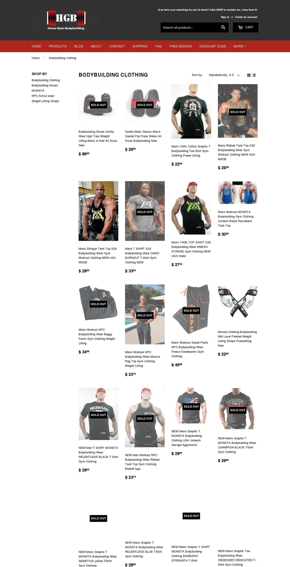 bodybuildingclotheshq.com — Shopify storefront screenshot