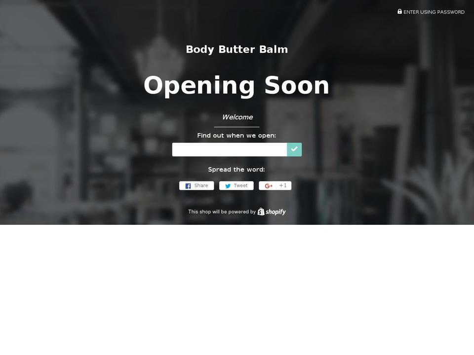bodybutterbalm.com shopify website screenshot
