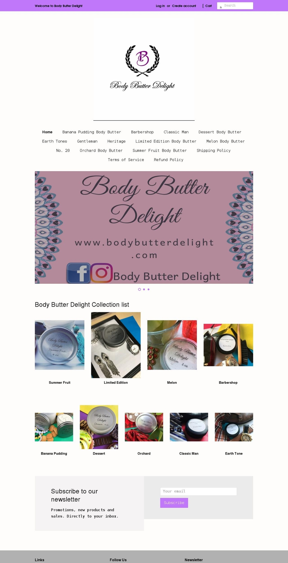 bodybutterdelight.com shopify website screenshot