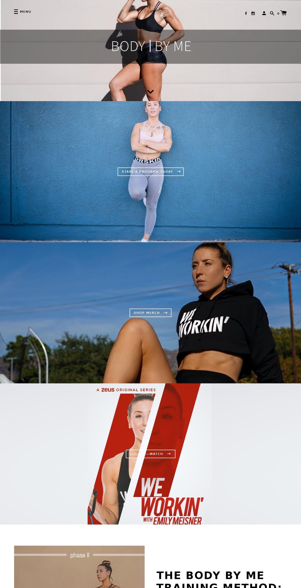 bodybymetraining.com — Shopify storefront screenshot