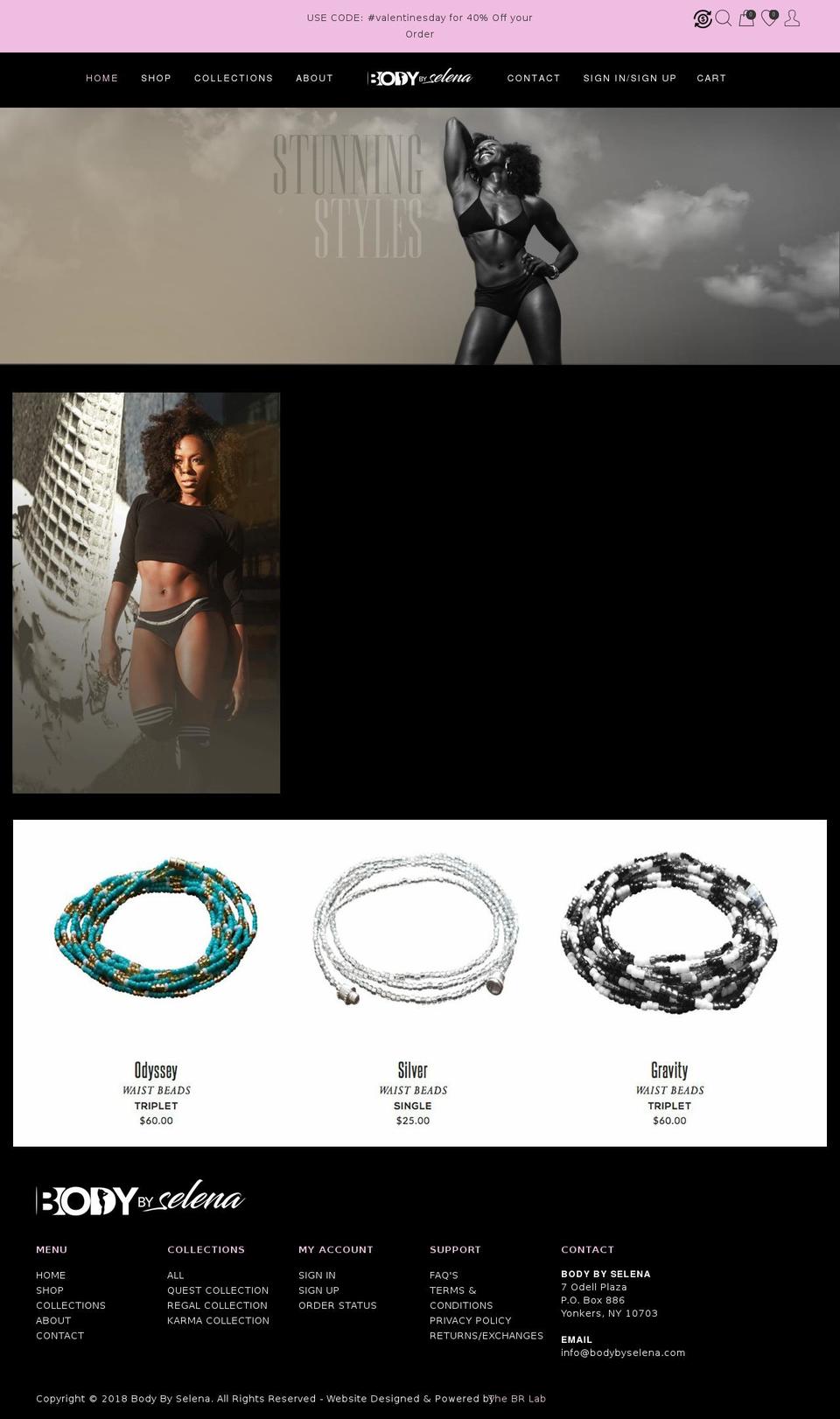 bodybyselena.com shopify website screenshot
