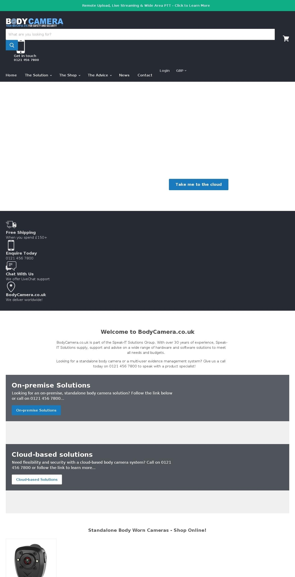 bodycamera.co.uk shopify website screenshot