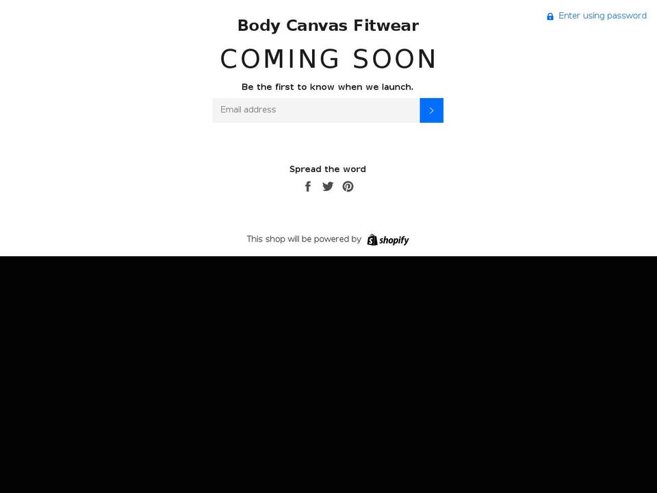 bodycanvasfitwear.com — Shopify storefront screenshot