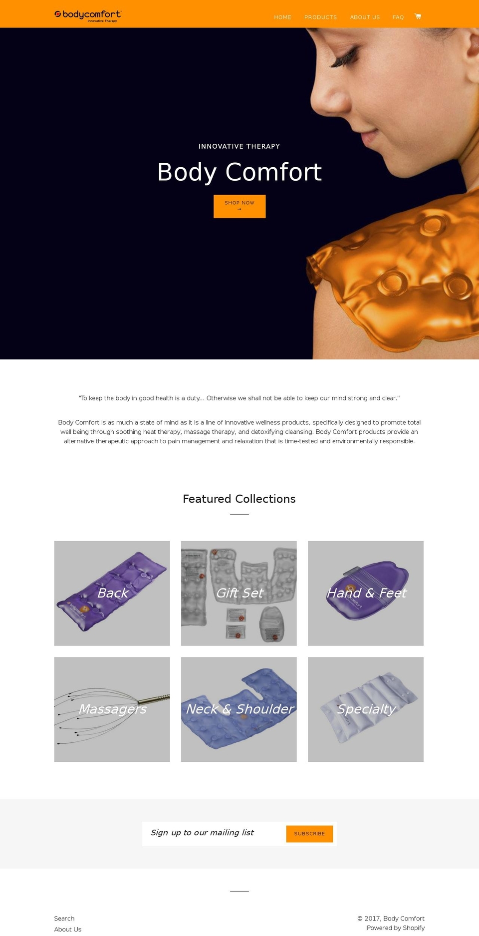 bodycomfortshow.com shopify website screenshot