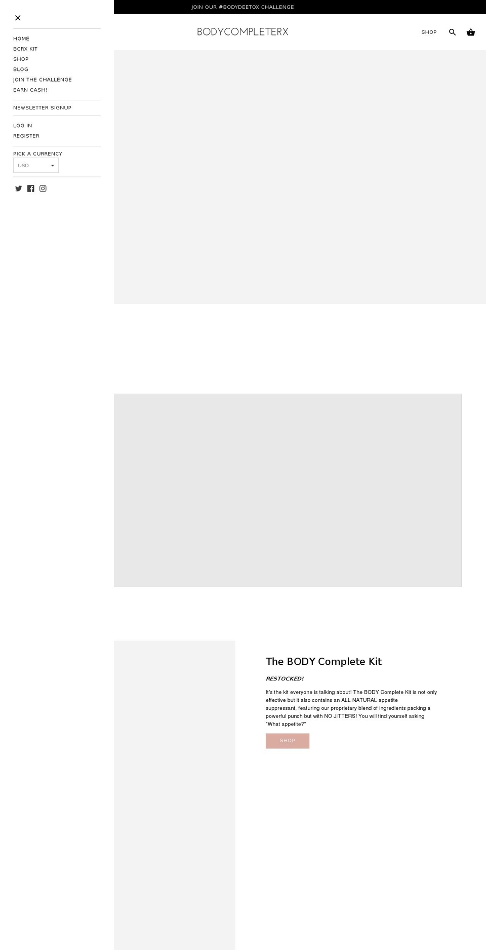 bodycompleterx.com shopify website screenshot