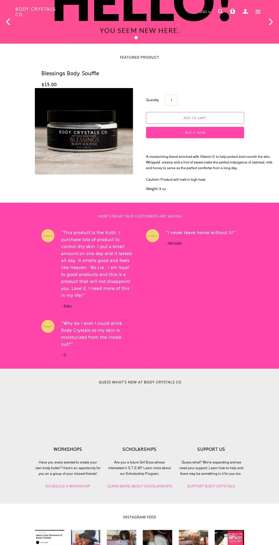 bodycrystalsco.com — Shopify storefront screenshot