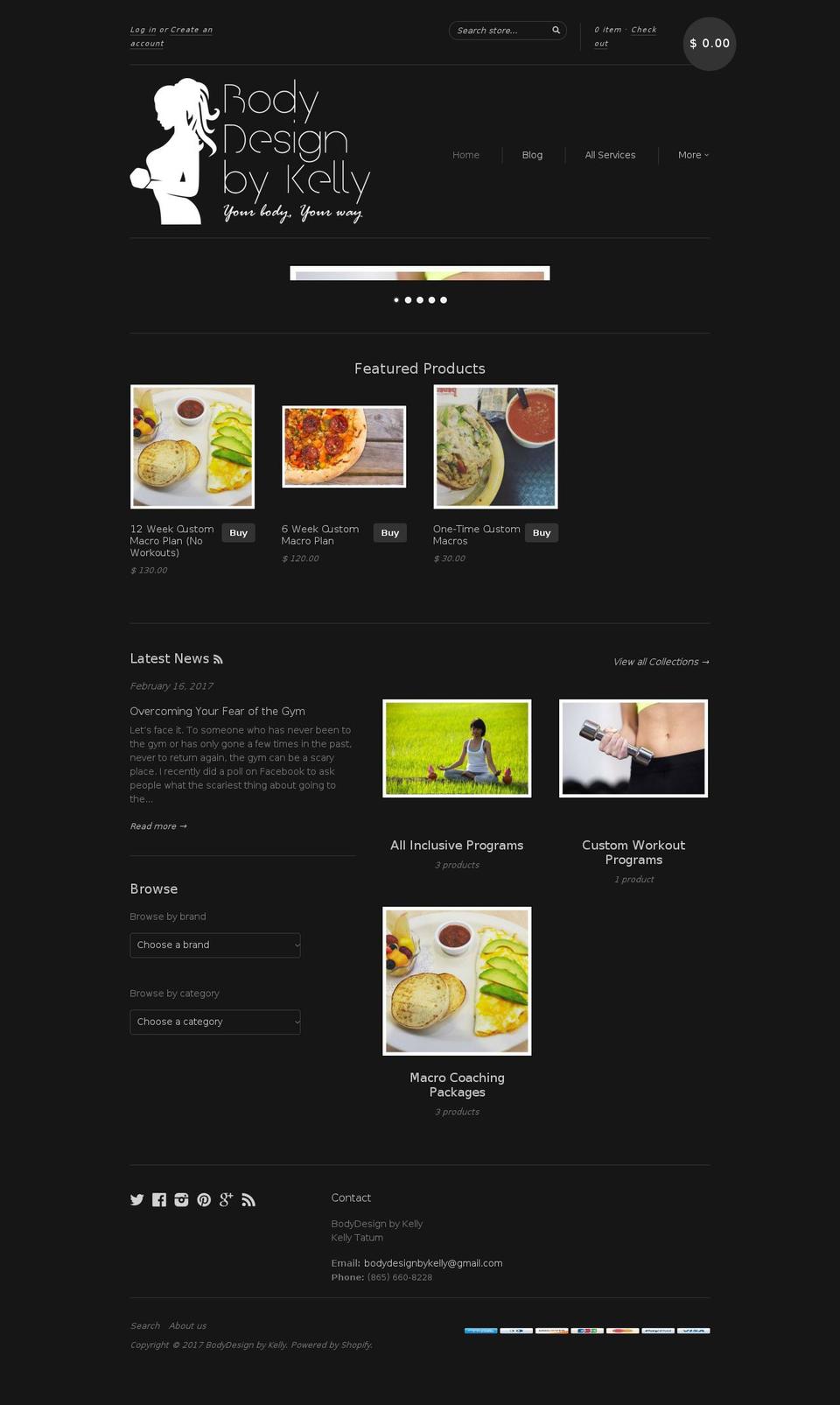 bodydesignbykelly.com shopify website screenshot