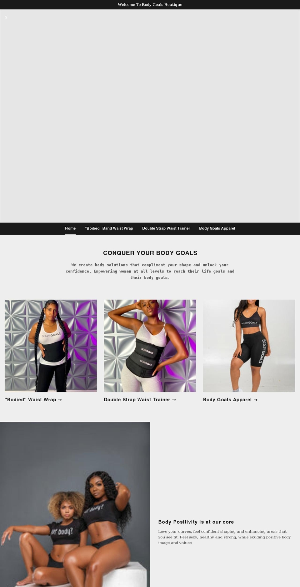 bodygoalsboutique.com shopify website screenshot