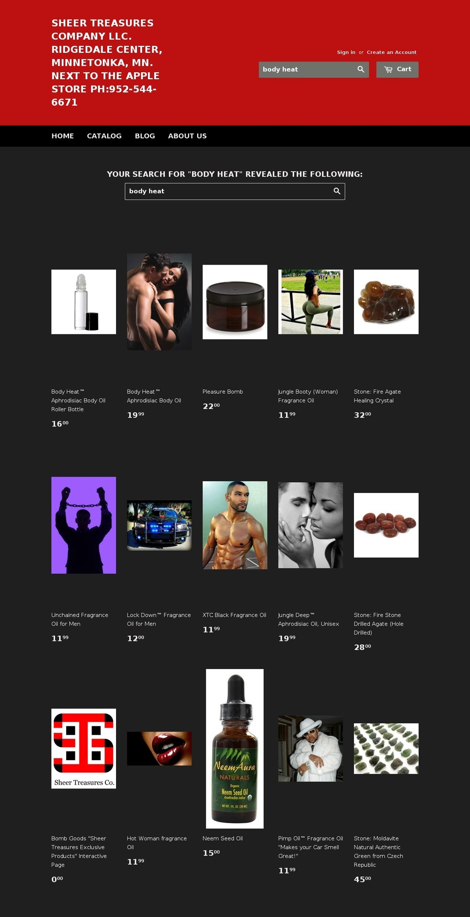 bodyheatoil.com — Shopify storefront screenshot