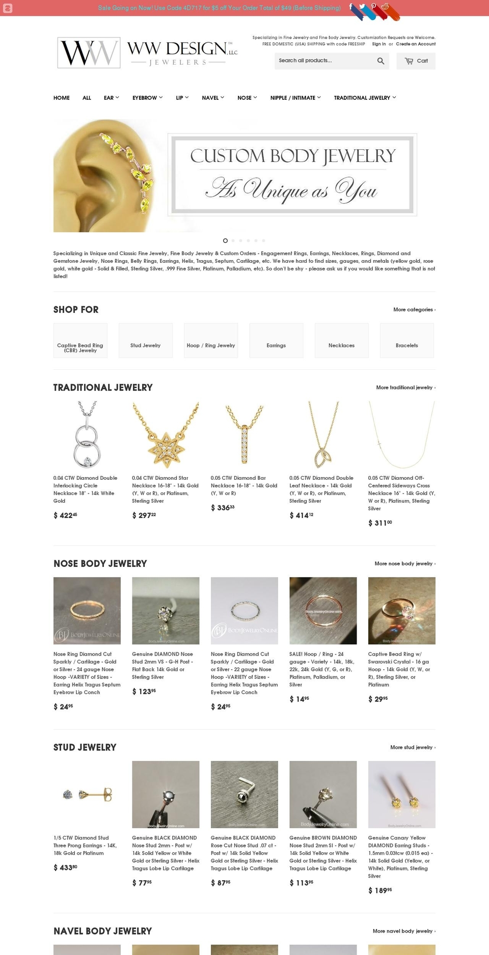 bodyjewelryonline.com — Shopify storefront screenshot