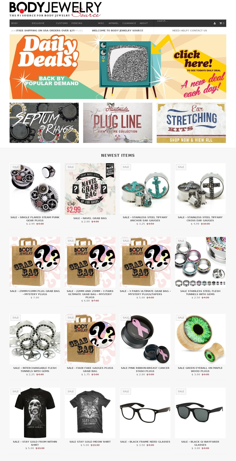 bodyjewelrysource.com shopify website screenshot