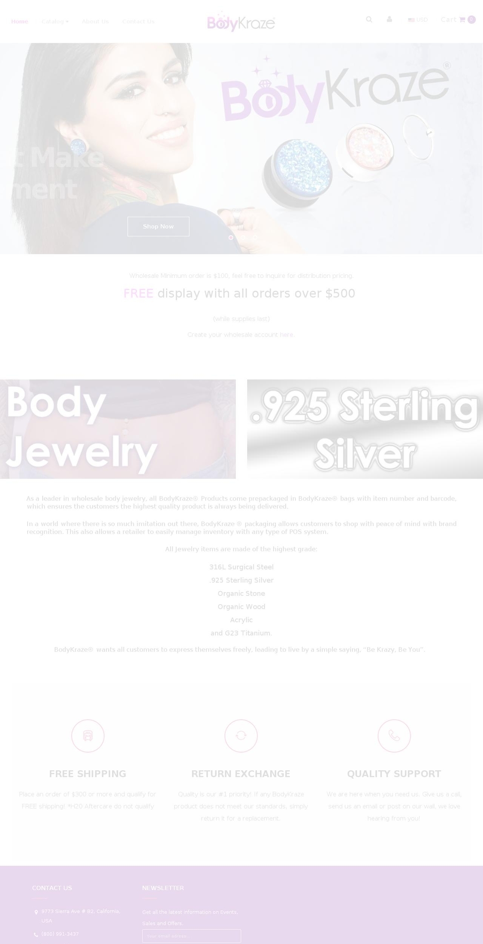 bodykrazewholesale.com shopify website screenshot