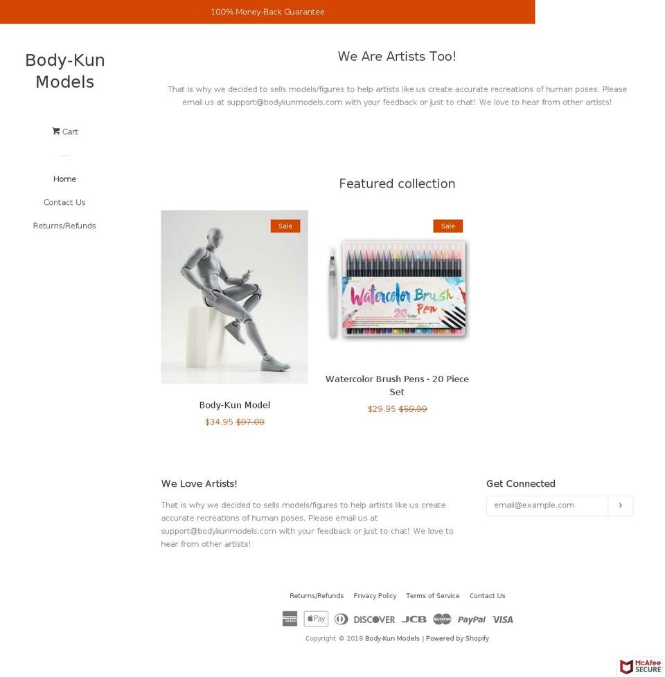 bodykunmodels.com shopify website screenshot