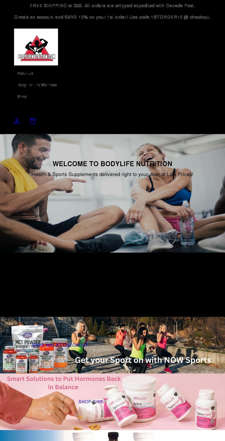 bodylifenutrition.com shopify website screenshot