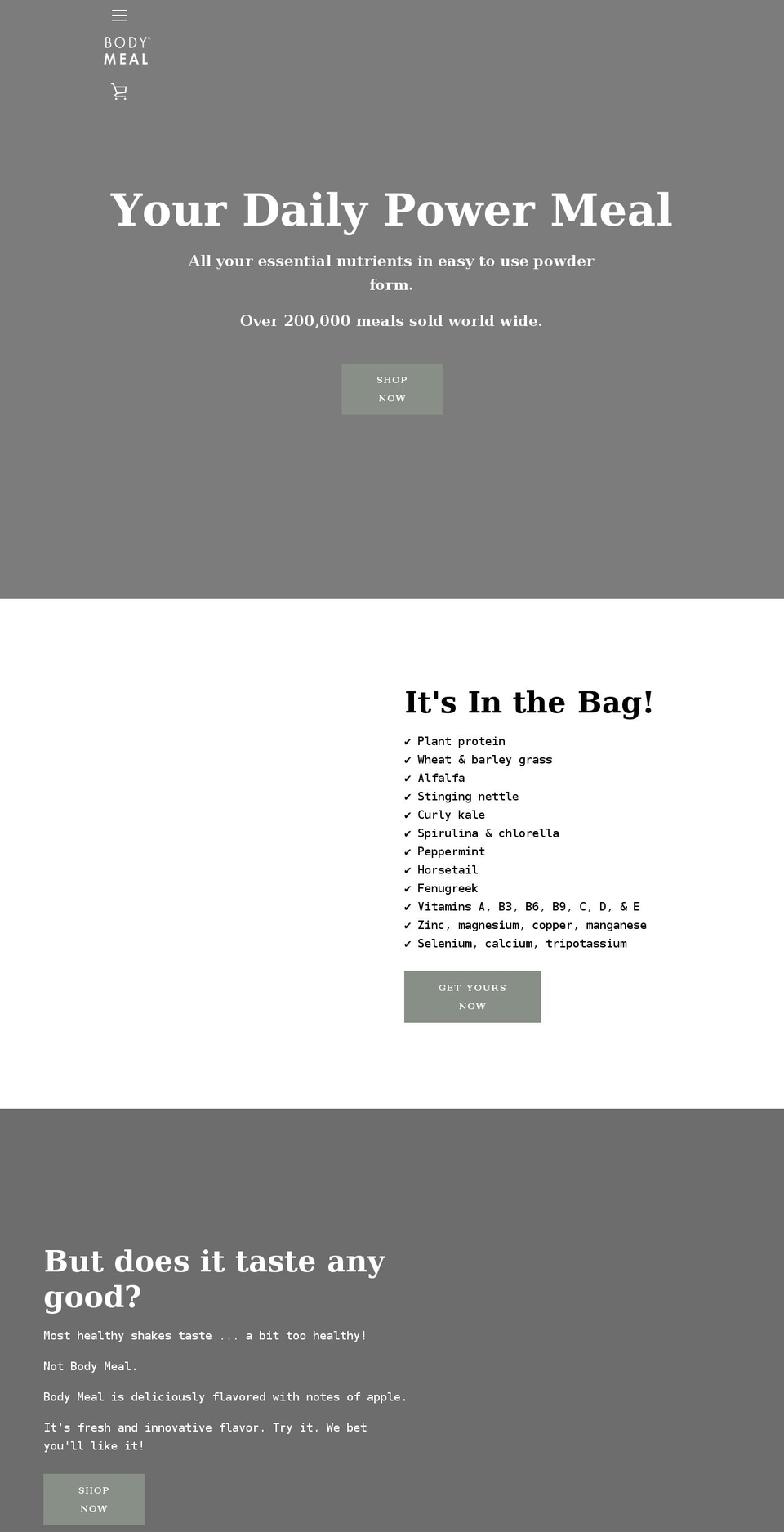 bodymeal.com shopify website screenshot