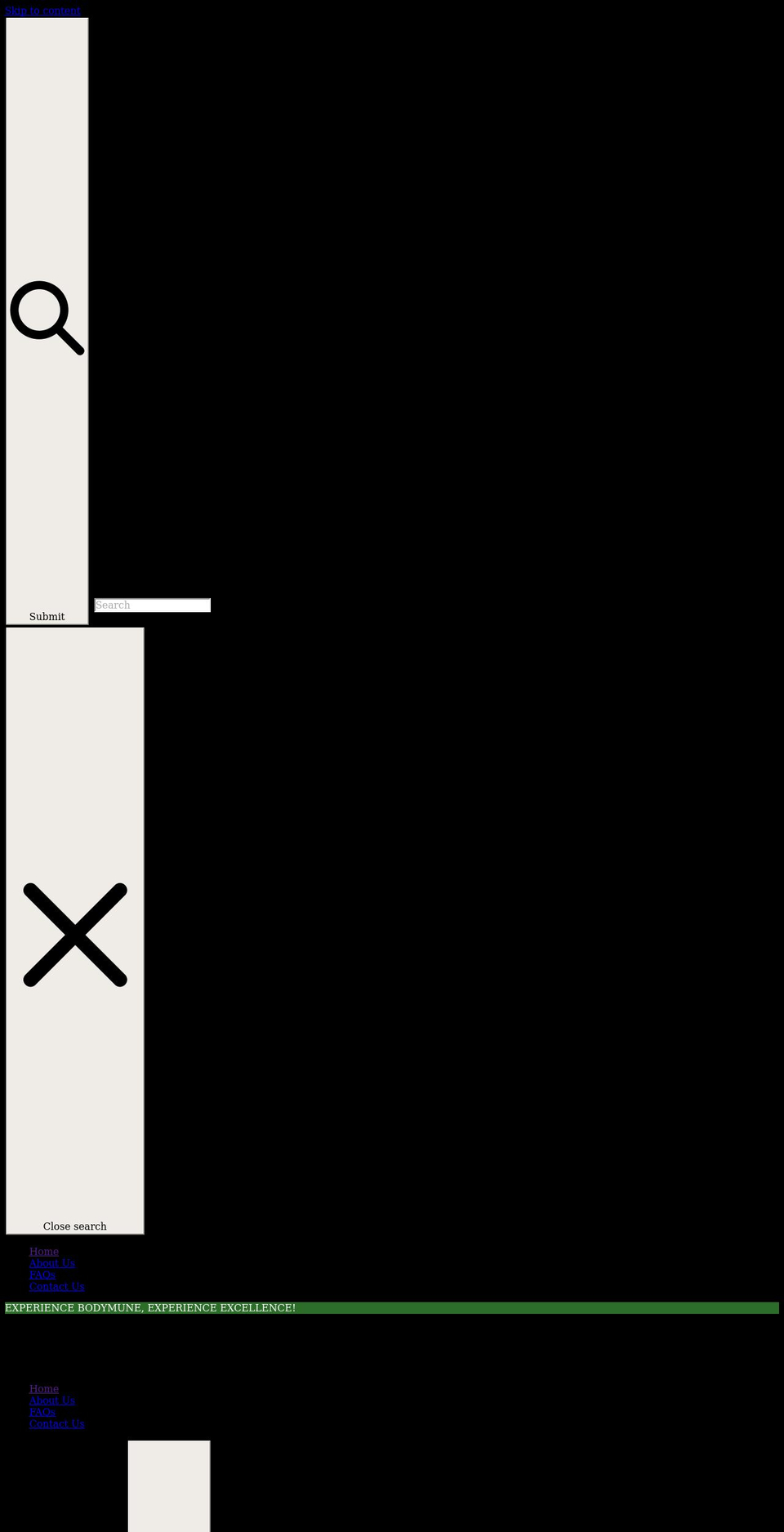 bodymune.com shopify website screenshot