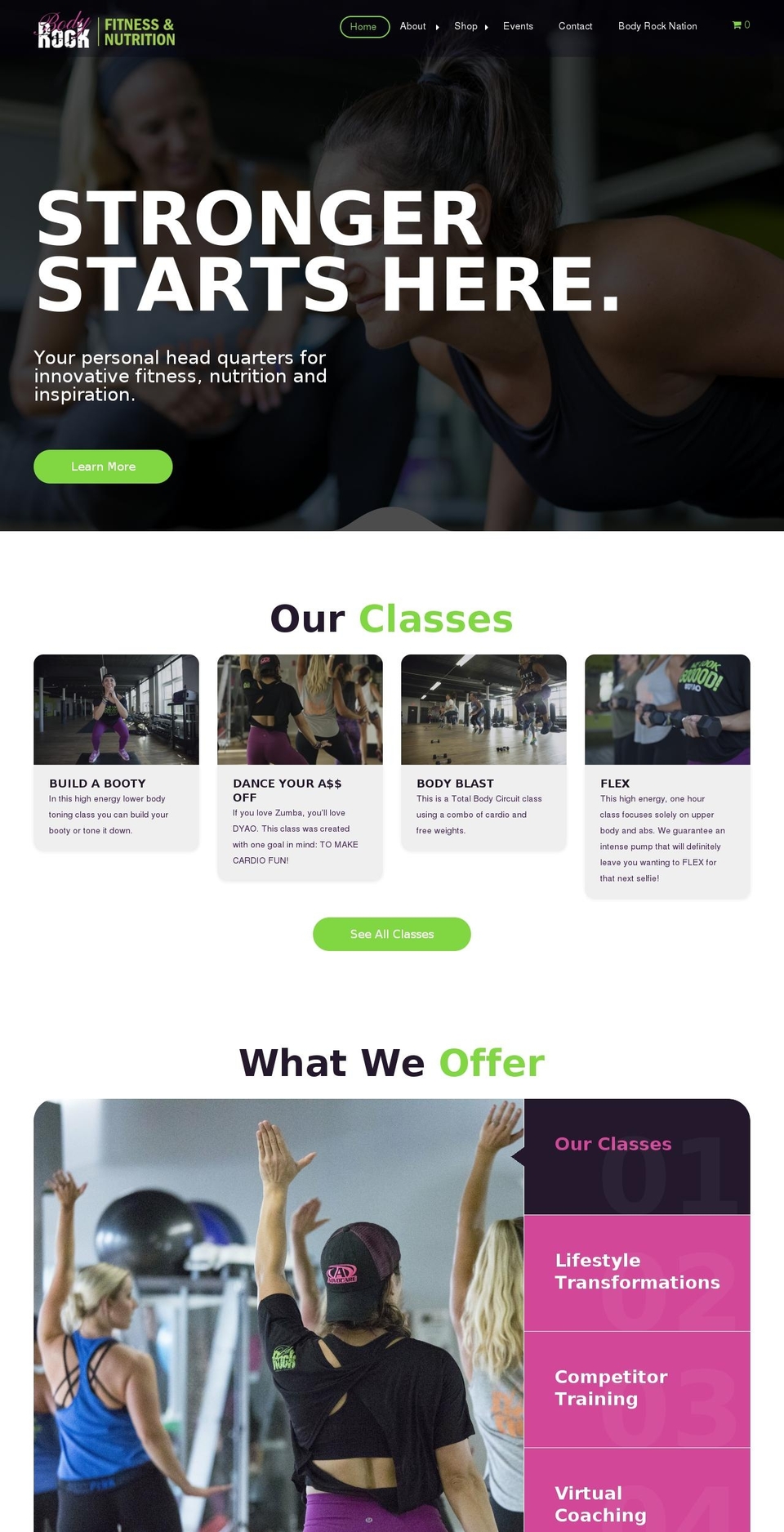 Timber Shopify theme site example bodyrockri.com