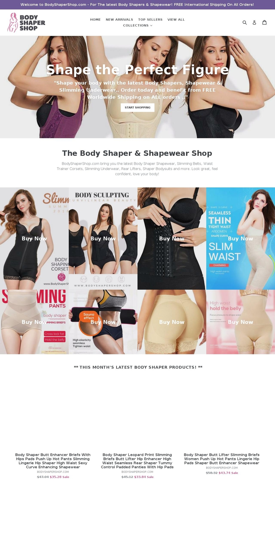 bodyshapershop.com shopify website screenshot