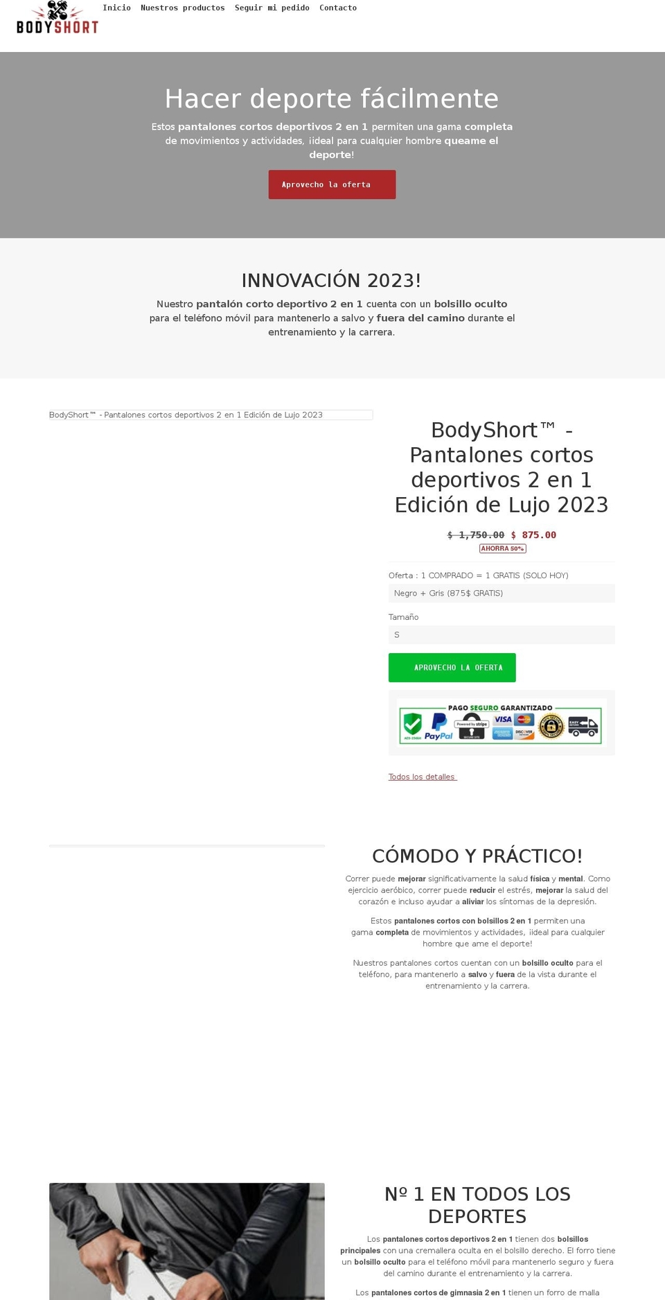 bodyshort.com shopify website screenshot