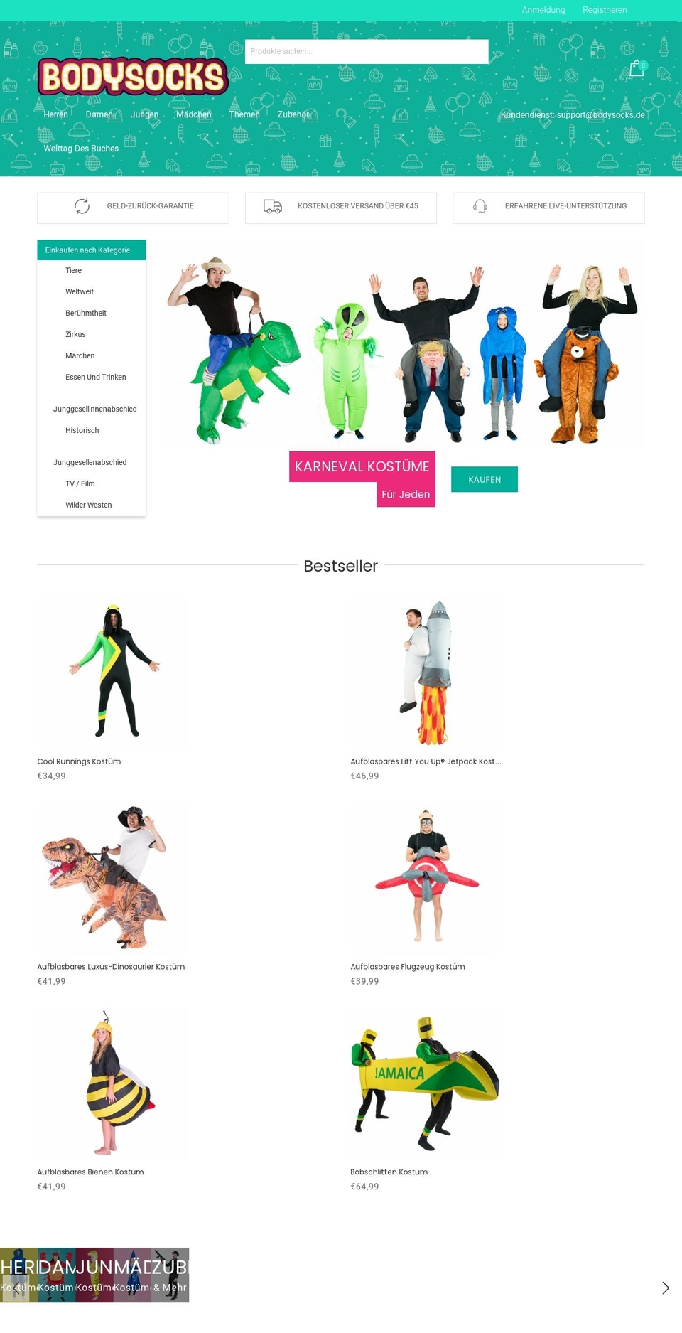 bodysocks.de shopify website screenshot