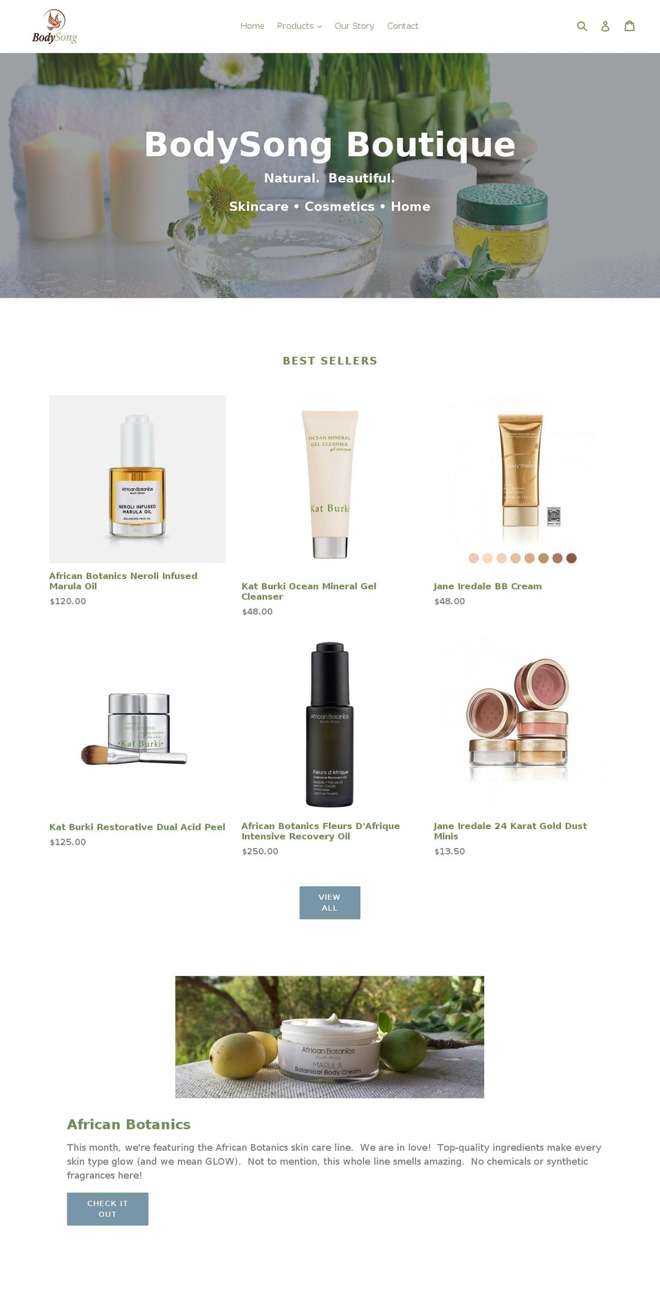 bodysongboutique.com — Shopify storefront screenshot