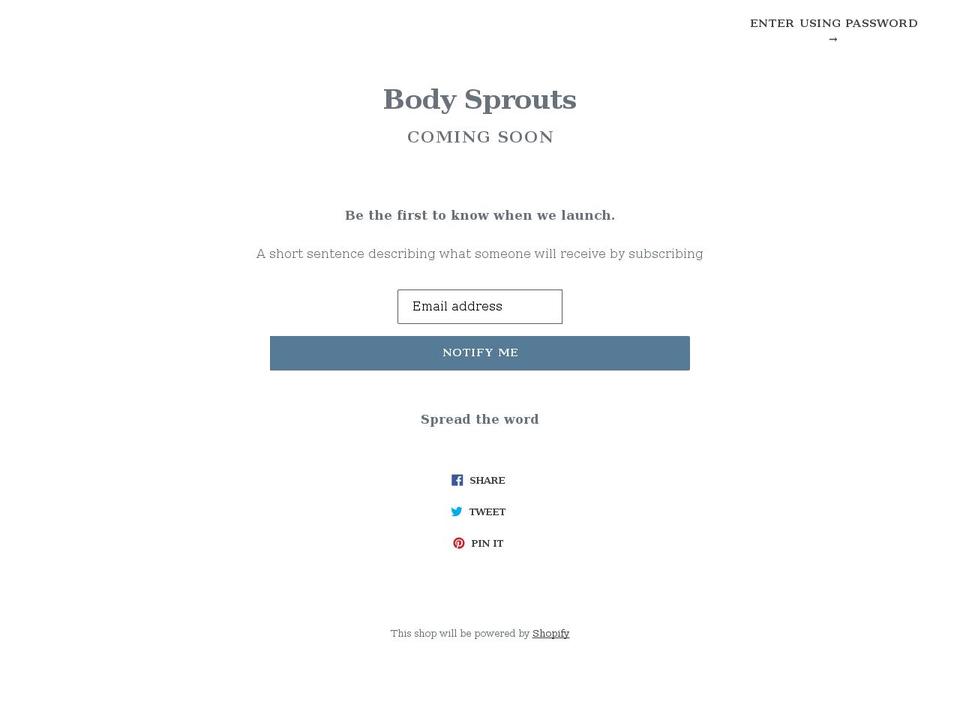 bodysprouts.com — Shopify storefront screenshot