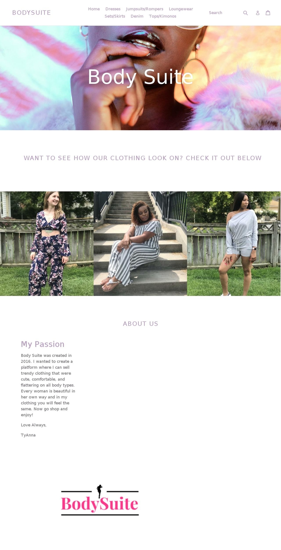 bodysuiteclothing.com — Shopify storefront screenshot