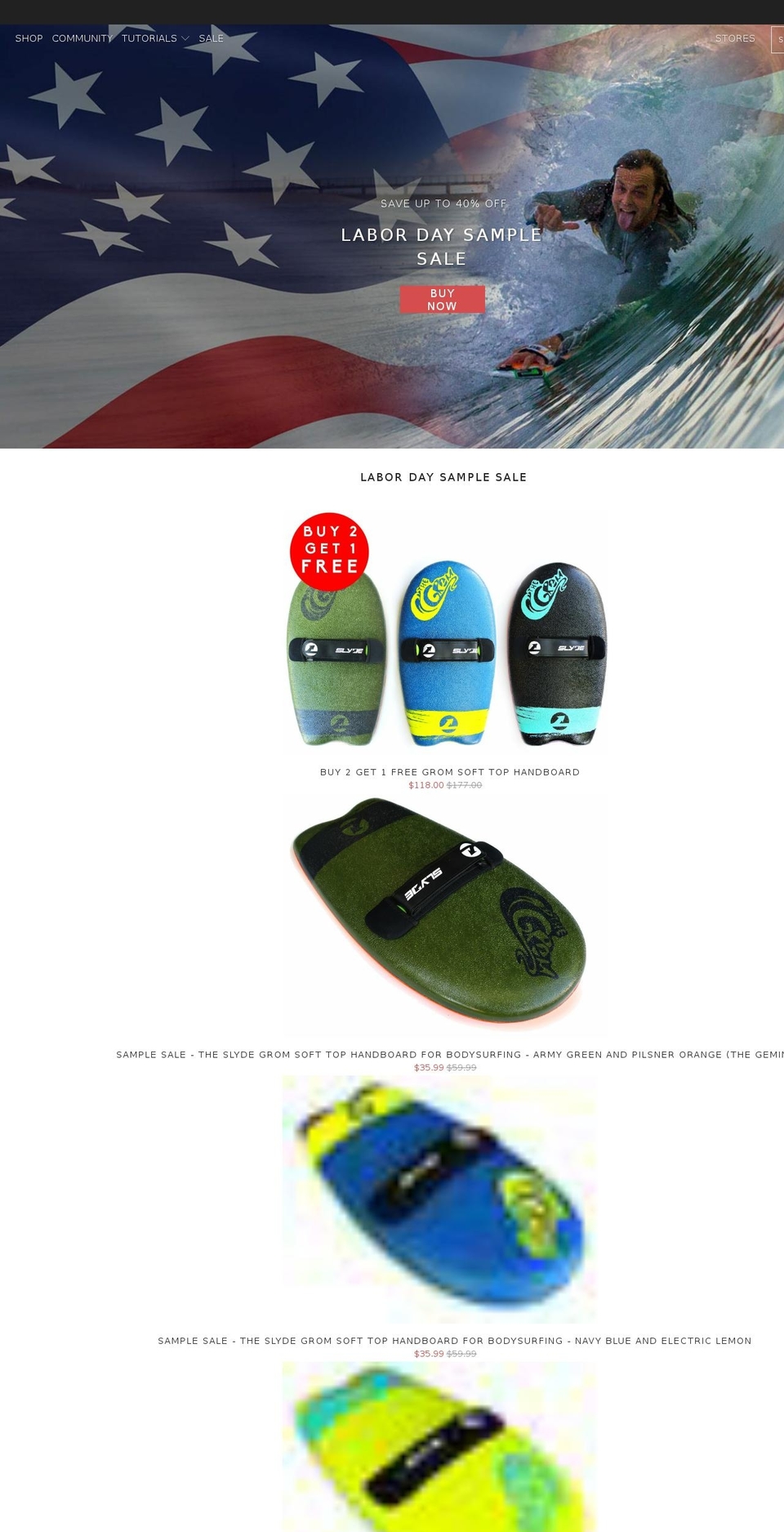 SALE Shopify theme site example bodysurfingequipment.com