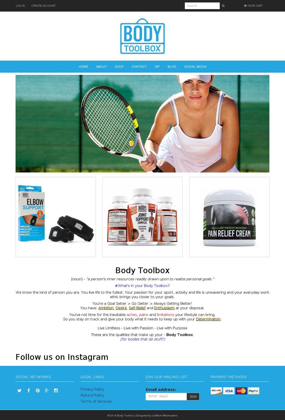 bodytoolbox.com shopify website screenshot