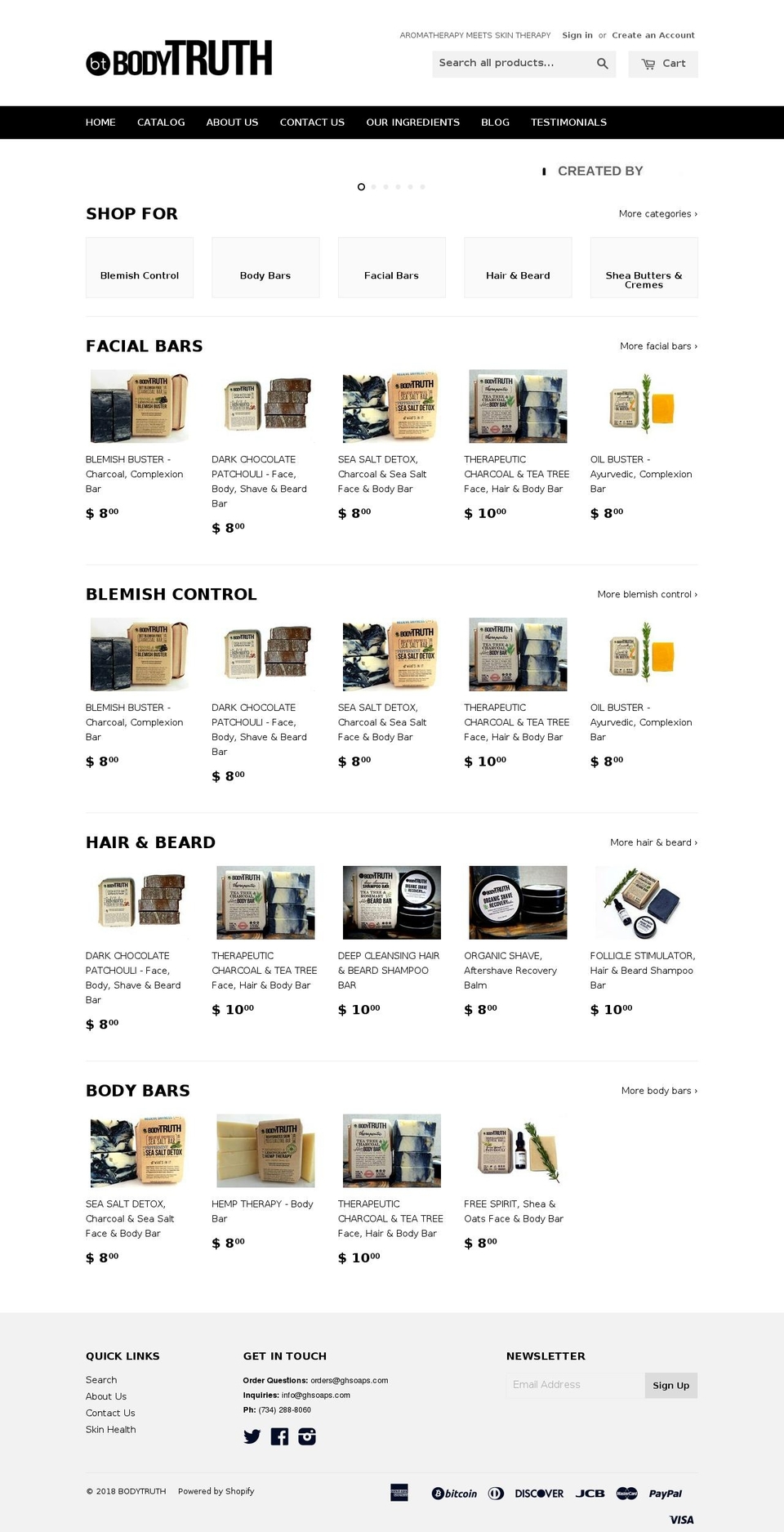 bodytruthbar.com shopify website screenshot