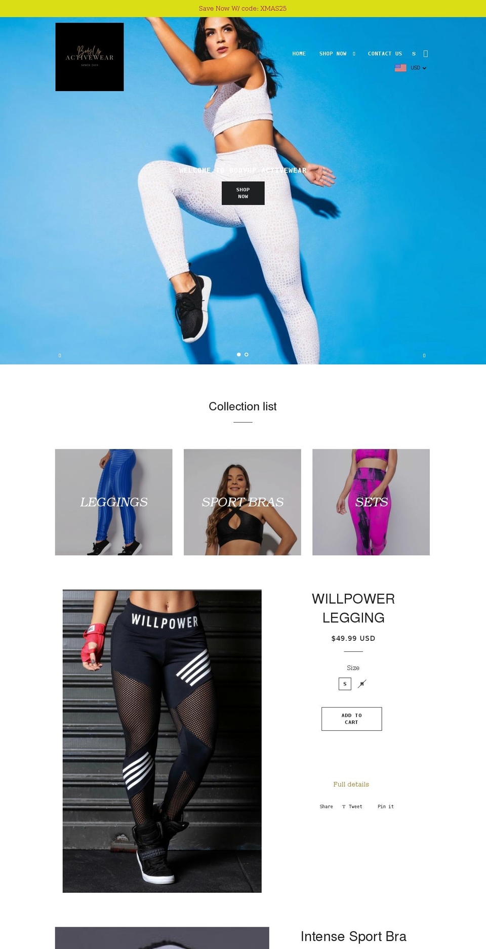 bodyupactivewear.com shopify website screenshot