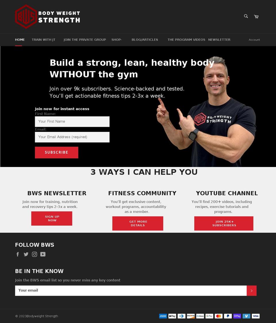 bodyweightstrength.fit shopify website screenshot