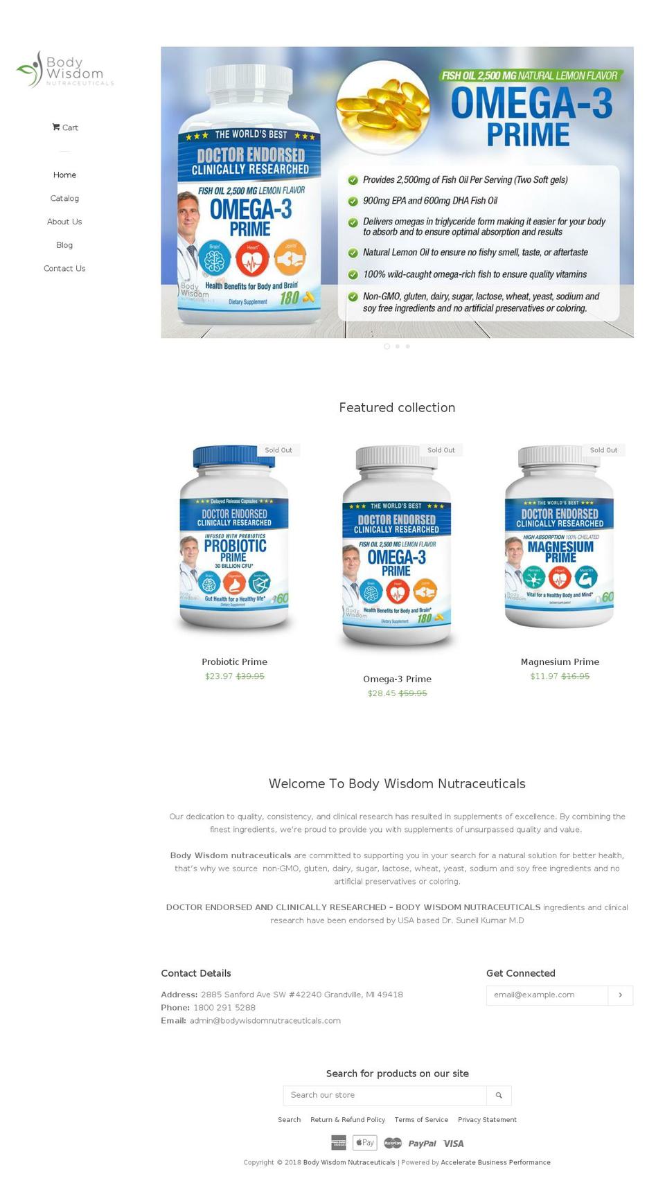 bodywisdomnutraceuticals.com — Shopify storefront screenshot