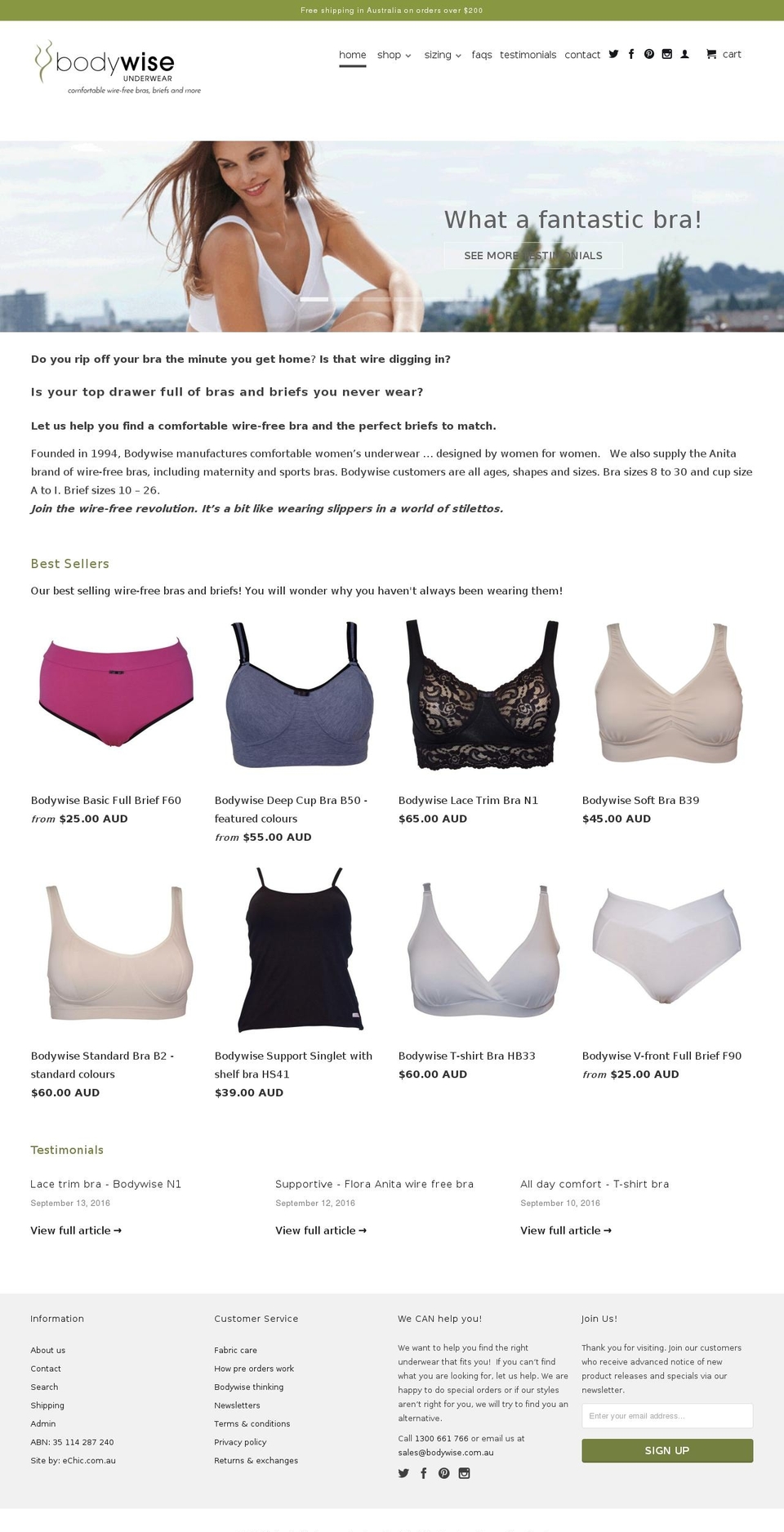 bodywise.com.au shopify website screenshot