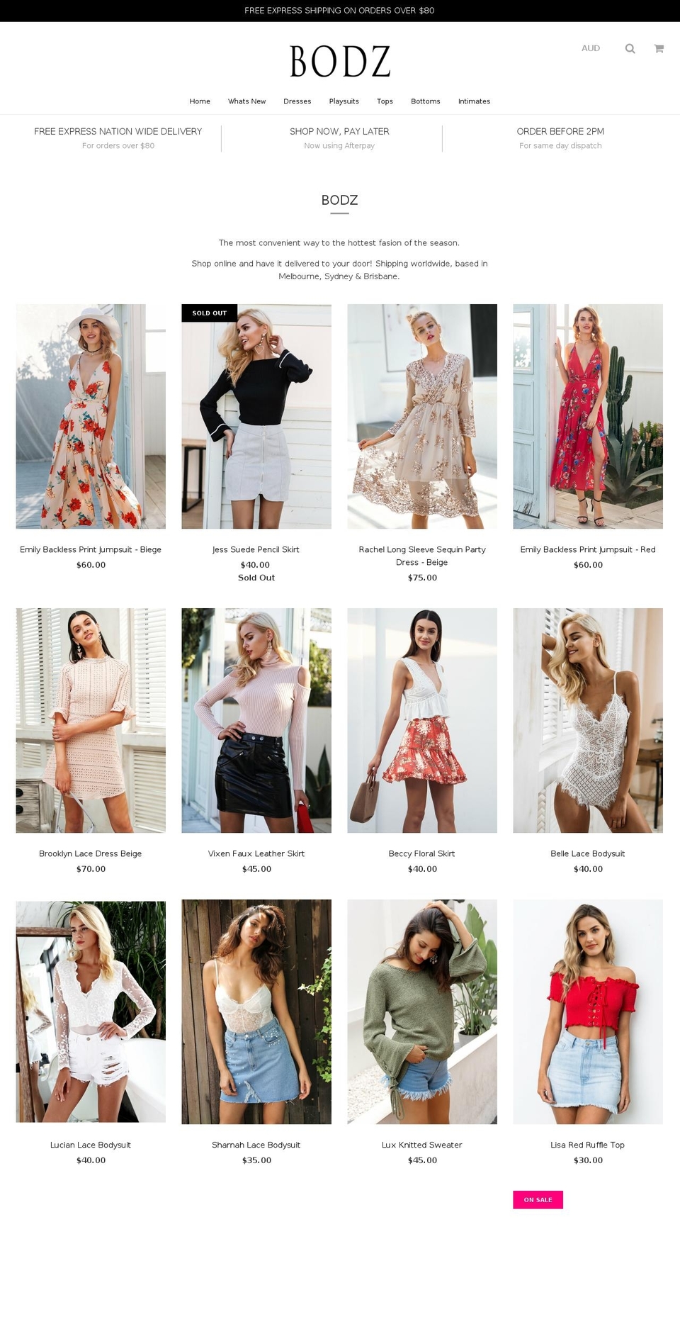bodz Shopify theme site example bodz.com.au