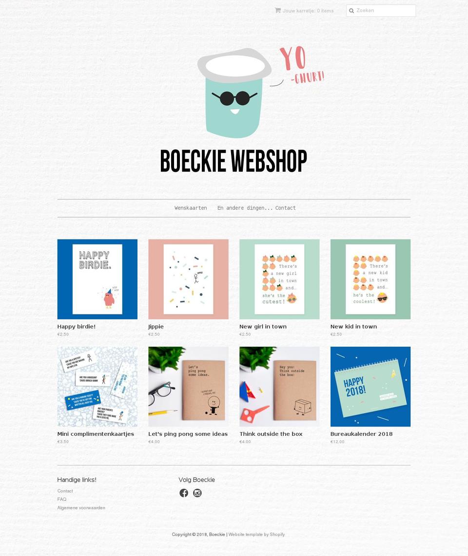 boeckie.be shopify website screenshot