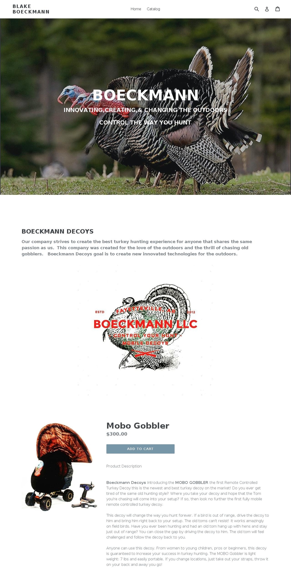boeckmanndecoys.com — Shopify storefront screenshot