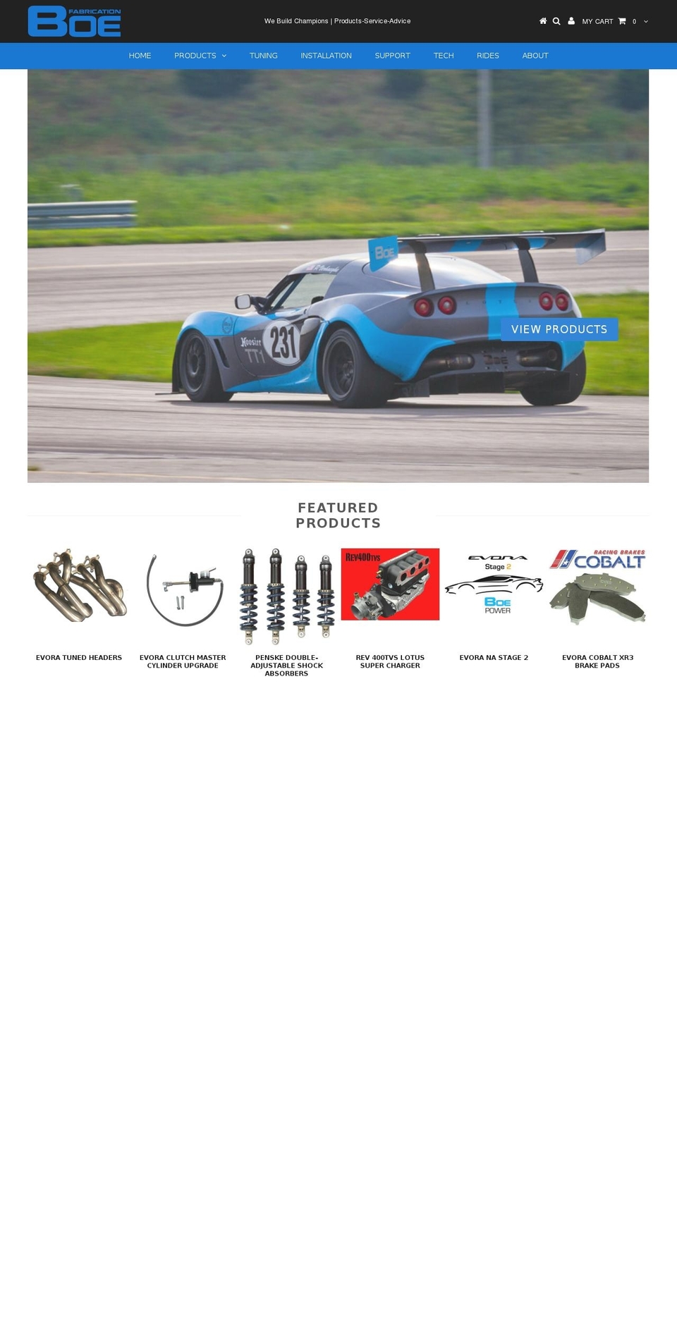 boefabrication.com shopify website screenshot