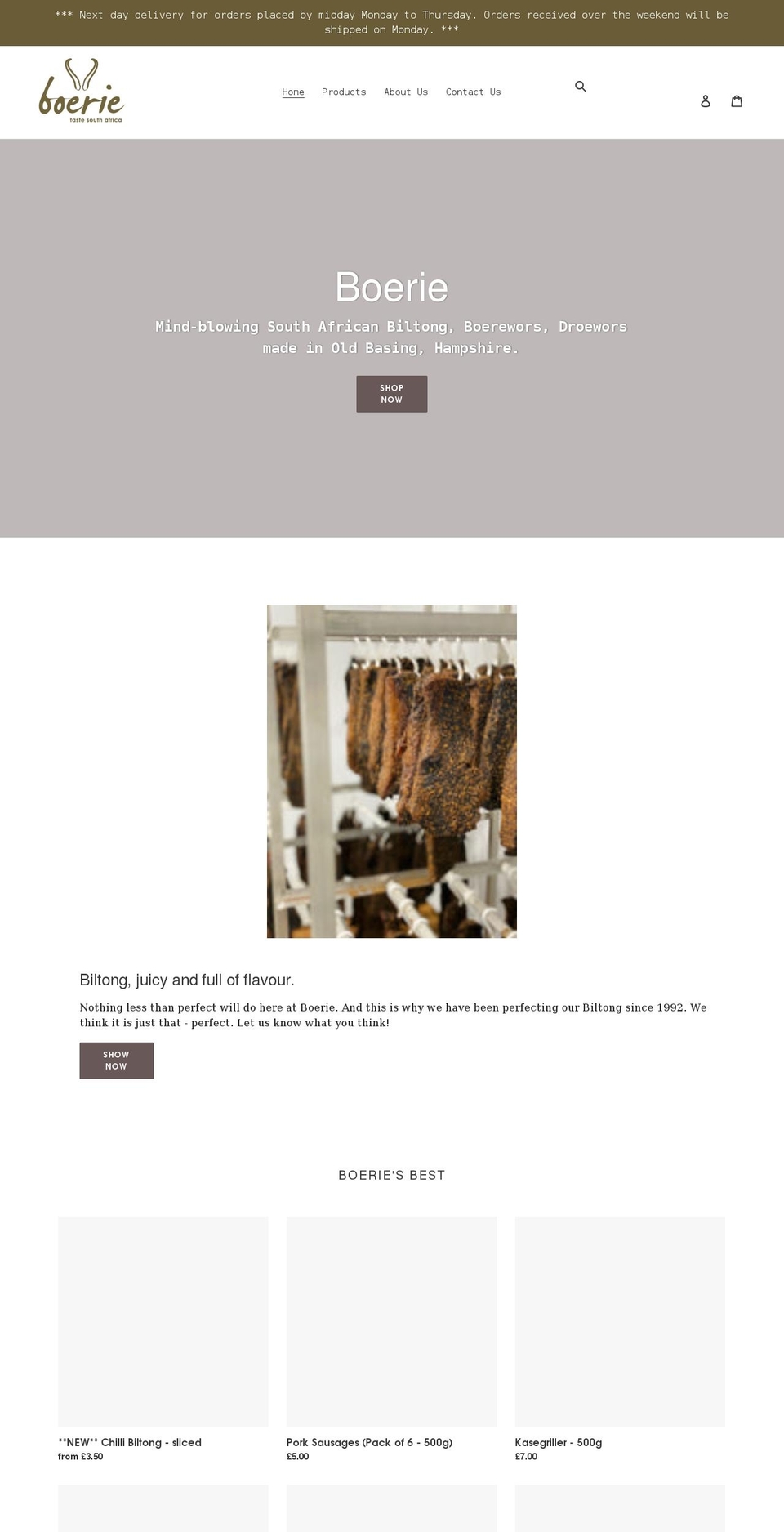 boerie.co shopify website screenshot