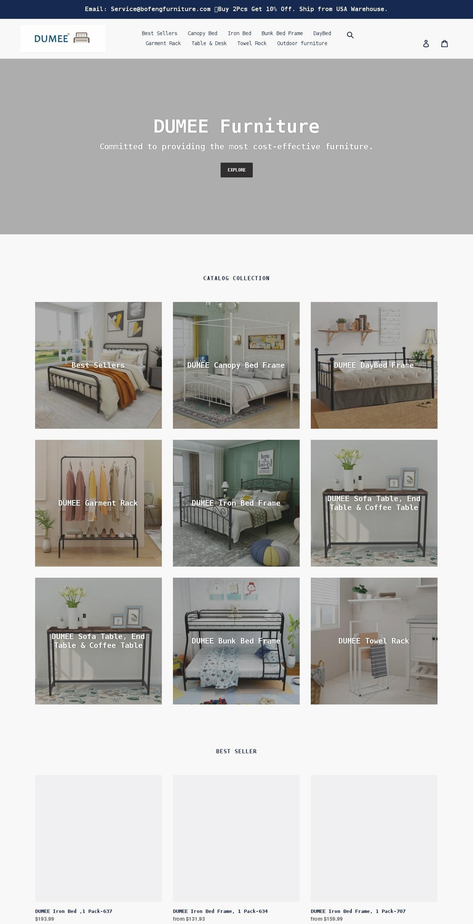 bofengfurniture.com shopify website screenshot