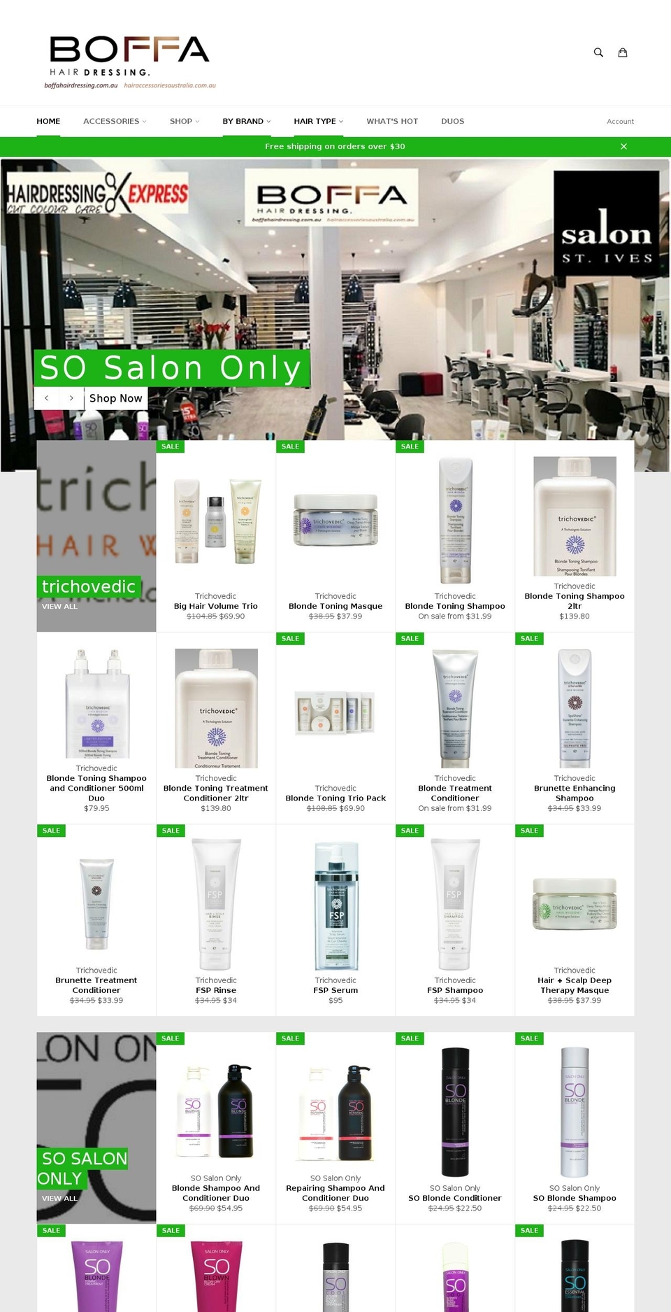 boffahairdressing.com.au shopify website screenshot