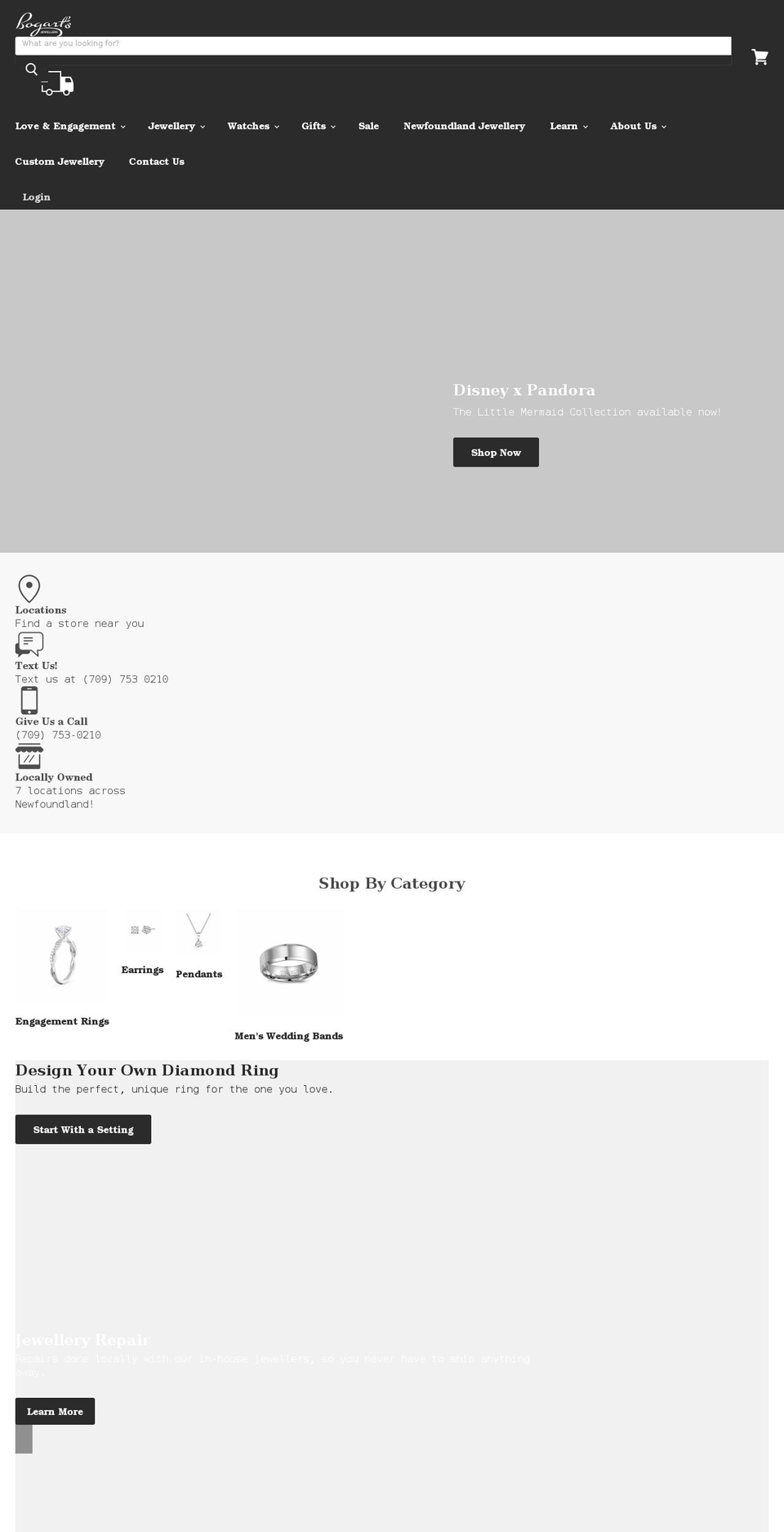 bogartsjewellers.com shopify website screenshot