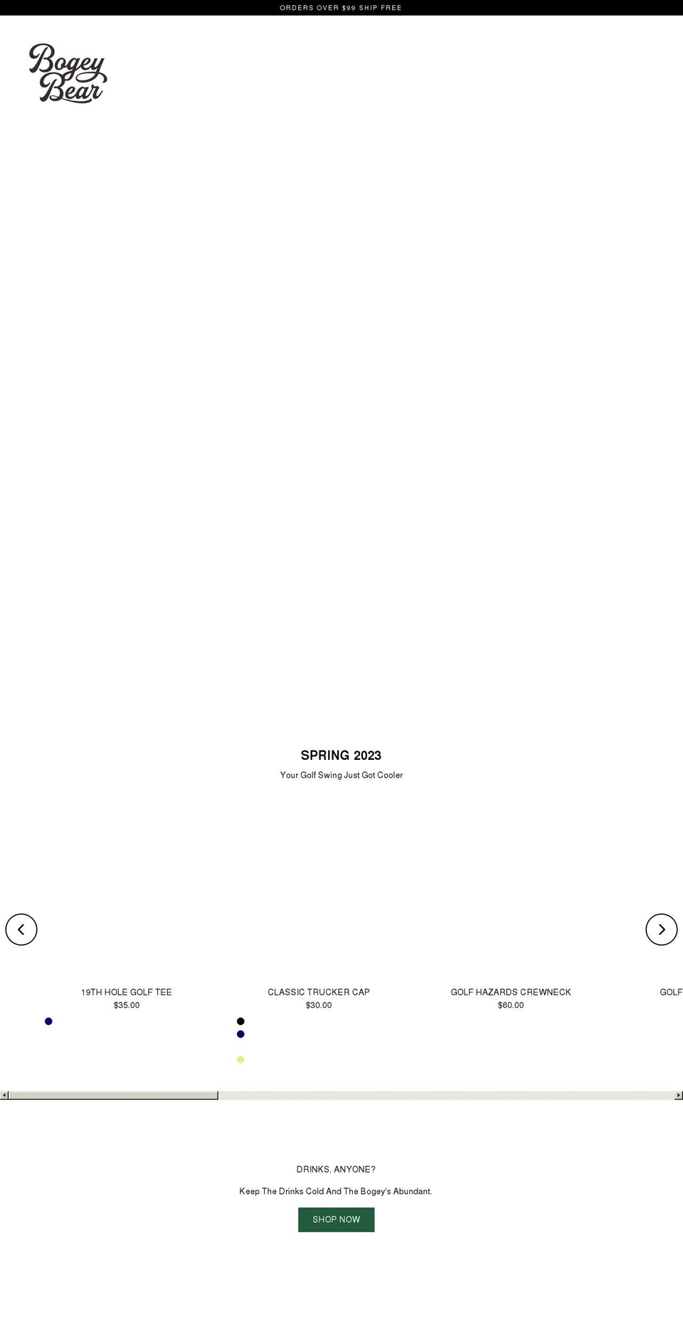 bogeybearclub.com shopify website screenshot