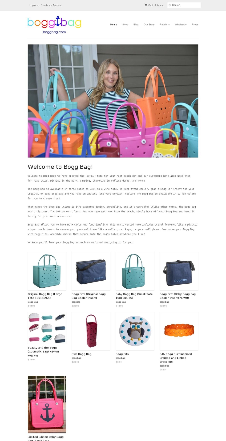 boggbag.com shopify website screenshot