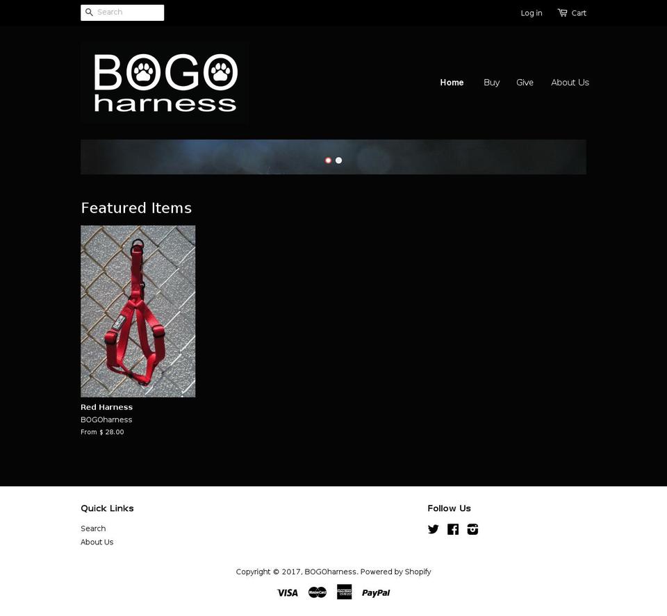 bogoharness.com shopify website screenshot