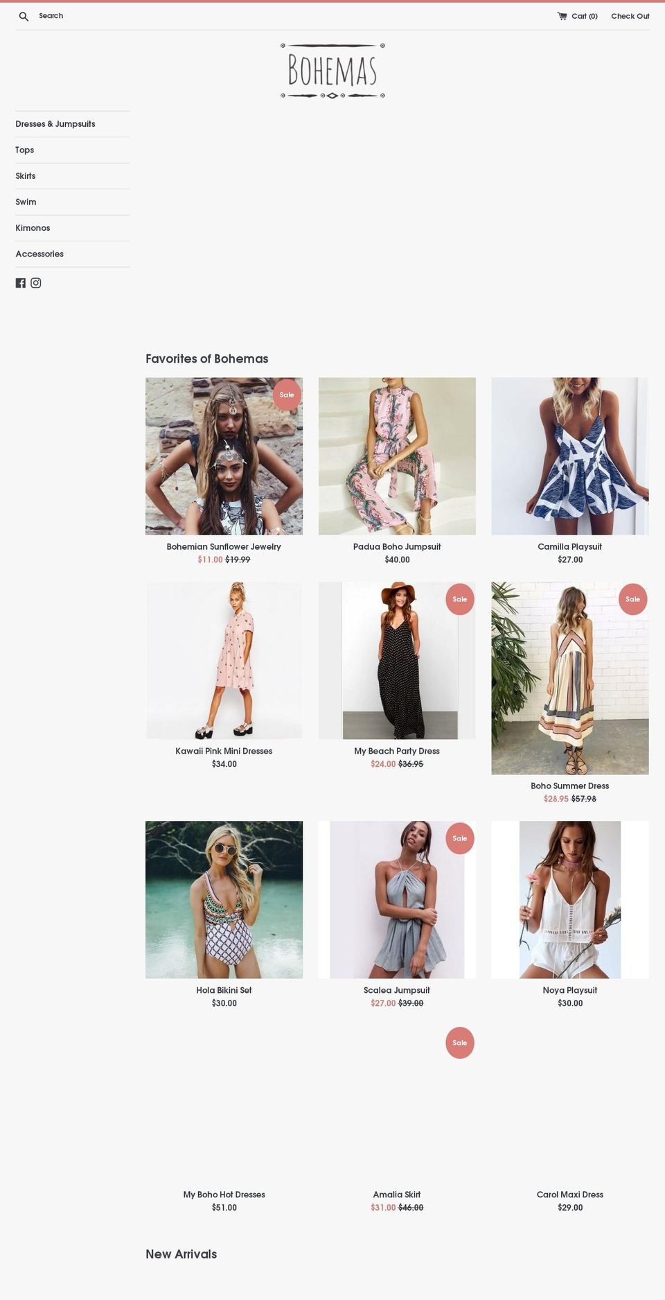 bohemas.com — Shopify storefront screenshot