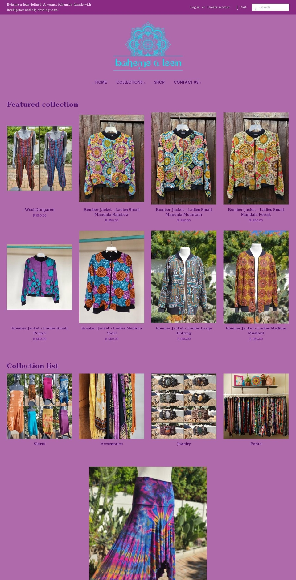 bohemealeen.com shopify website screenshot