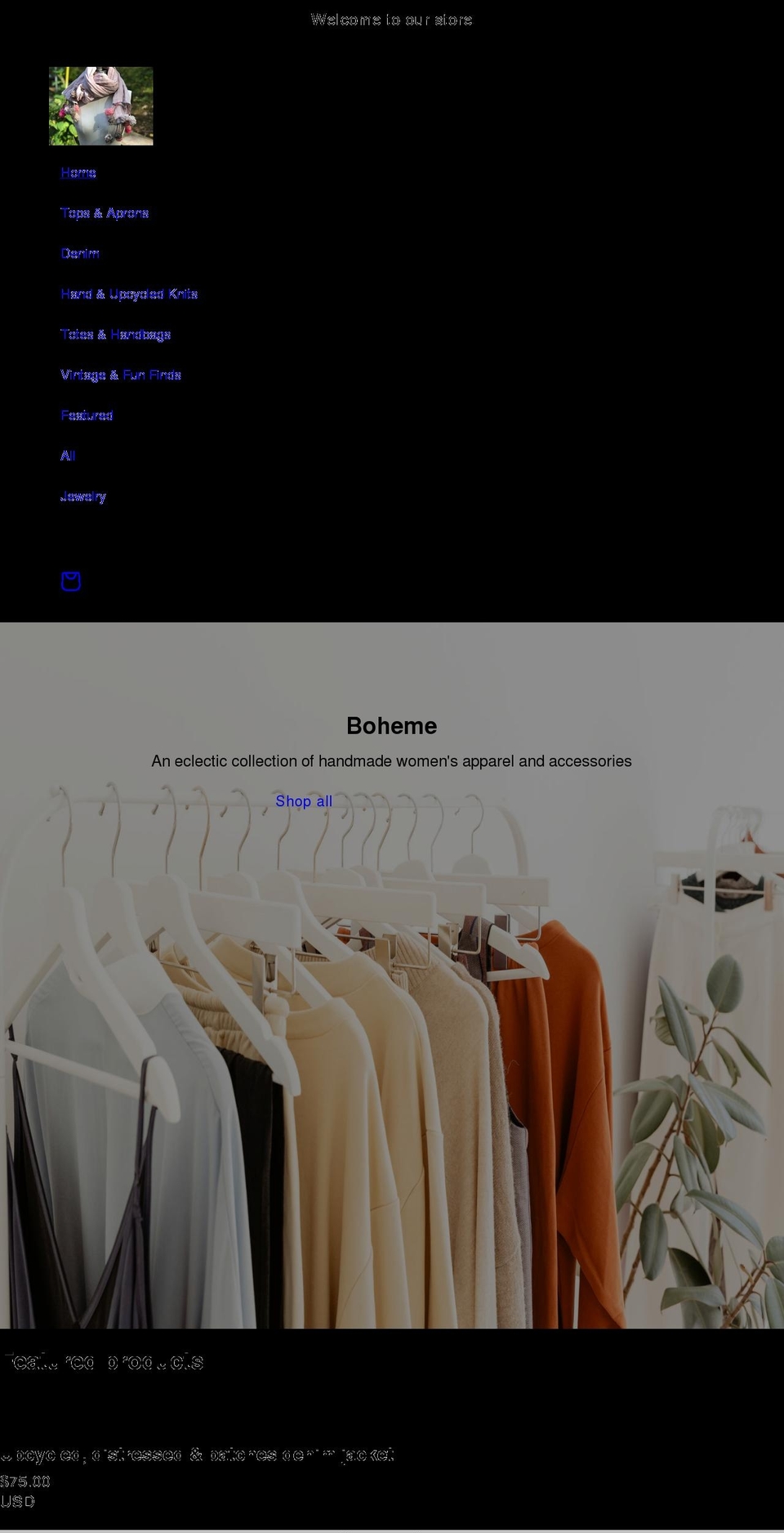 bohemewear.com shopify website screenshot